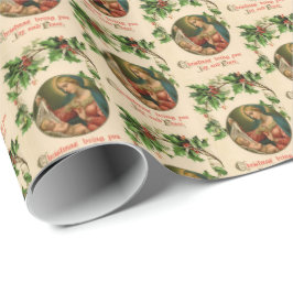Papel De Presente Vintage Victorian Cristo Child Madonna Natal