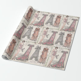 Papel De Presente Vintage Victorian Paper Dold com Gown