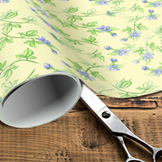 Papel De Presente Vintage Violeta Padrão Floral Romântico
