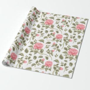 Papel De Presente Vintage Watercolor Pastel Pink Roses