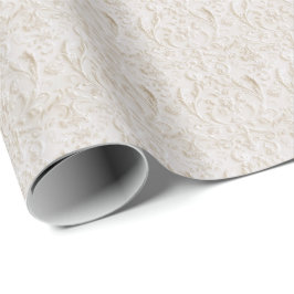 Papel De Presente Vintage White Damask Coquette Wrapping Paper