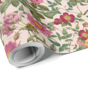 Papel de Presente Vintage Wild Rose em Blush Suave