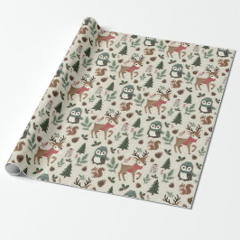 Papel De Presente Vintage Woodland Baby Deer Woodsy Wrappaper