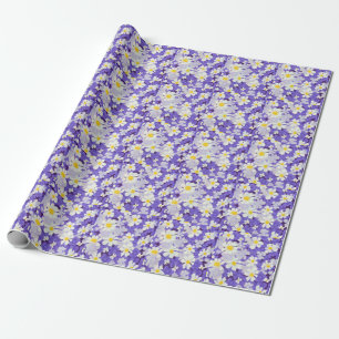 Papel De Presente Vintagem Colorida: Padrão de Flor Sem Costura