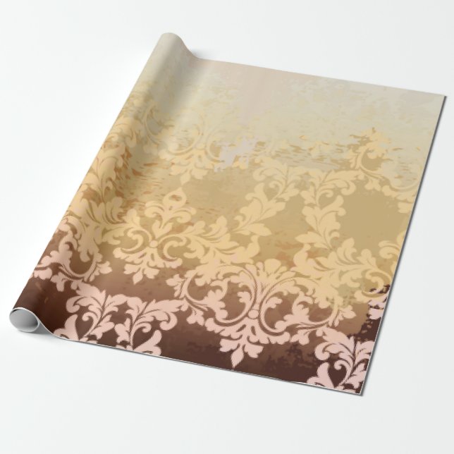 Papel De Presente Vintagem de padrão barroco  (Desenrolado)