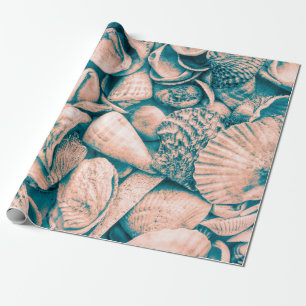 Papel De Presente Vintagem de Palha de Praia do Oceano