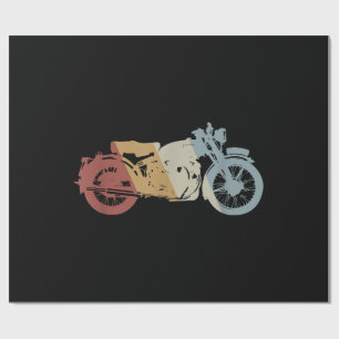 Papel De Presente Vintagem do Estilo de Retro de Motocicleta
