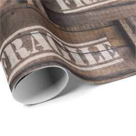 Papel De Presente Vintagem frágil da caixa de madeira