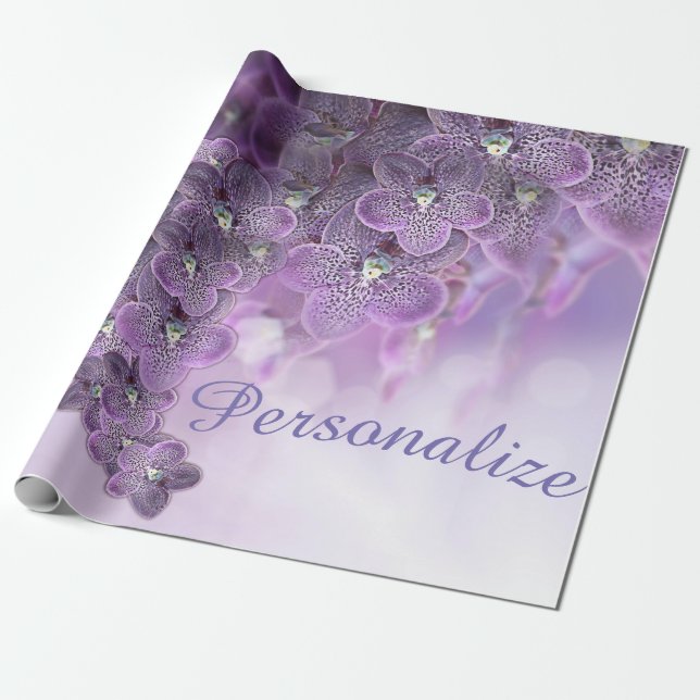 Papel De Presente Violet Purple Flower Orchids Wrapping Pap (Desenrolado)