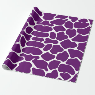 Papel De Presente Violeta Africana Safari Girafa