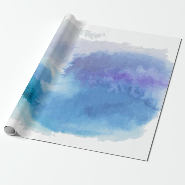 Papel De Presente Violeta azul-turquesa-aquarela (Desenrolado)