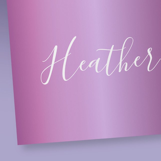 Papel De Presente Violeta Roxa e Script Branco Personalizado (Criador carregado)