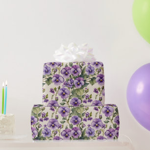 Papel De Presente Violetas Florais Doces