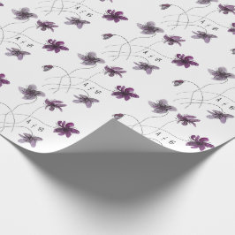 Papel De Presente Violetas Selvagens Molhadas Por Aquarelas, Monogra