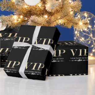 Papel De Presente VIP Dourado brilhante em preto