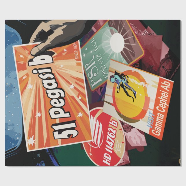 Papel De Presente Visite o primeiro exoplaneta encontrado fora do si (Aberto)