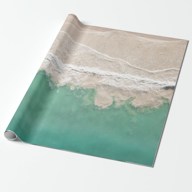 PAPEL DE PRESENTE VISTA AÉREA DO MAR (Desenrolado)