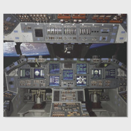 Papel De Presente Vista da janela da cabine do ônibus espacial da NA