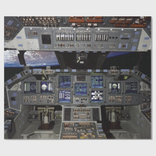 Papel De Presente Vista da janela da cabine do ônibus espacial da NA