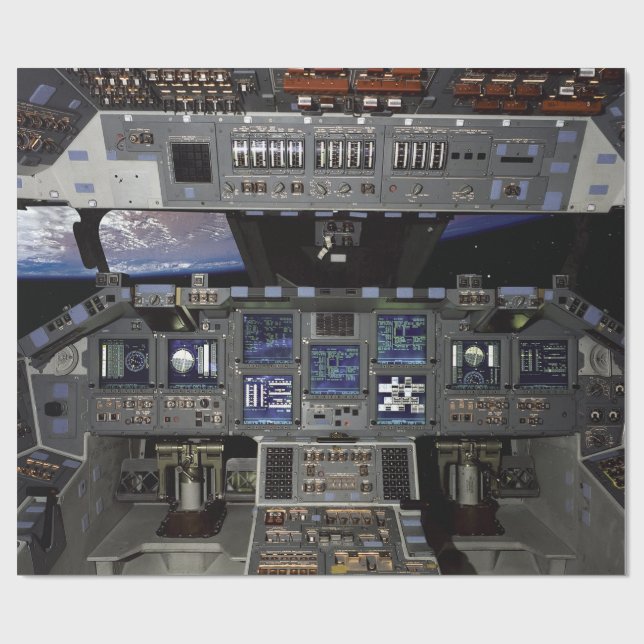 Papel De Presente Vista de Janela de Órbita de Cockpit Earth do Shut (Aberto)
