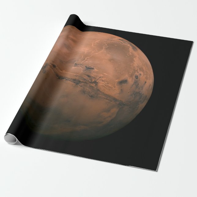 Papel De Presente Vista de Marte (O Planeta Vermelho) (Desenrolado)
