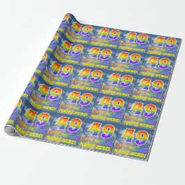 Papel De Presente Visualização de Arco-íris "49" & "FELIZ ANIVERSÁRI