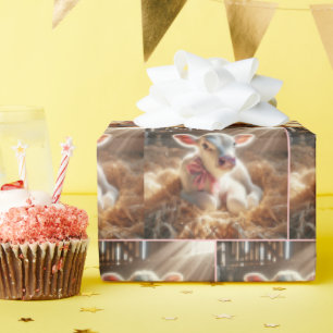 Papel De Presente Vitelo Branco Em Barn Stall