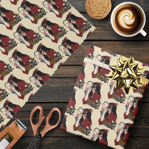 Papel De Presente Vitoriana Vermelha Senhora Steampunk Polvo Vintage