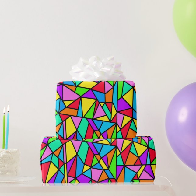 Papel De Presente Vitral Arco-íris (Presentes para festas)