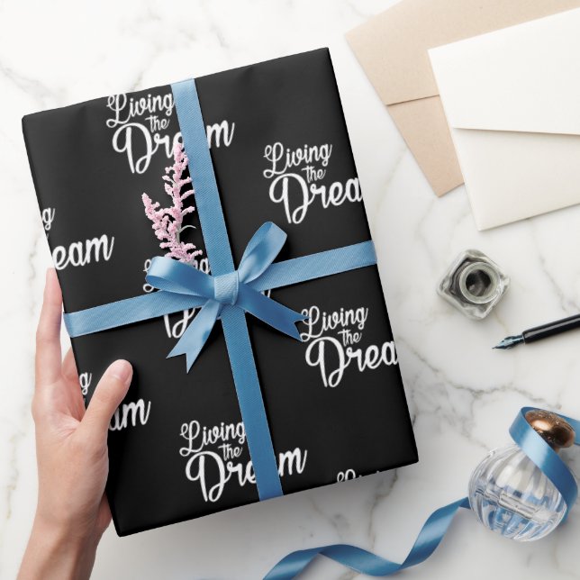 Papel De Presente Vivendo O Sonho Motivacional Inspiracional (Presentear)