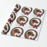 Papel De Presente Vizsla Christmas<br><div class="desc">Encerre todos os seus presentes este ano no nosso adorável papel de Natal de arte de cão Vizsla!</div>