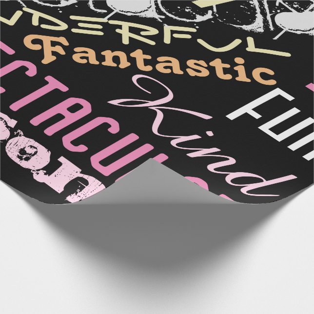 Papel De Presente Você é incrível! Palavras de Nomes, Envio de Prese (Ponta)