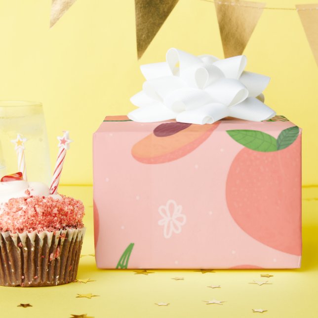 Papel De Presente Você é um Pêssego (Festa de aniversário)