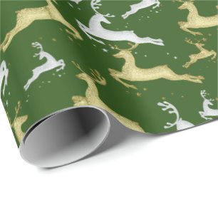 Papel De Presente VOCÊ ESCOLHA COR DE FUNDO Prata e Dourado Veado