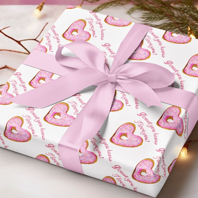 Papel De Presente Você não sabe, Eu Amo Seu Donut Rosa (Criador carregado)