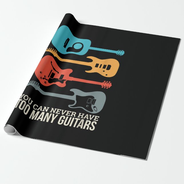 Papel De Presente Você Nunca Pode Ter Muitas Guitarras (Desenrolado)