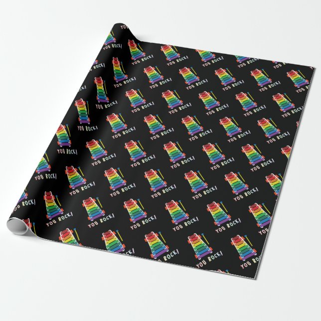 Papel De Presente Você Rock Rainbow Xylophone Wrappaper (Desenrolado)