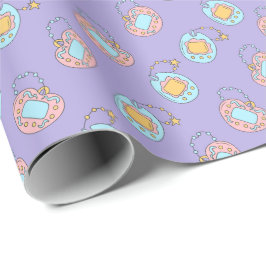 Papel De Presente Voltar aos anos 90 - Brinquedo Tamagotchi Y2K colo