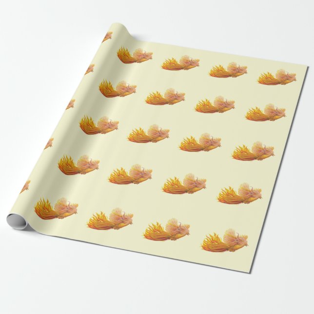 Papel De Presente Voo de aves majestosas da Phoenix (Desenrolado)