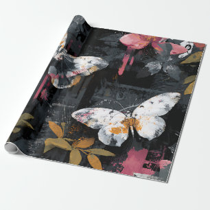 Papel De Presente Voo de Borboleta Abstrata Vibrante (3)