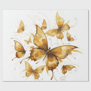 Papel De Presente Voo Dourado