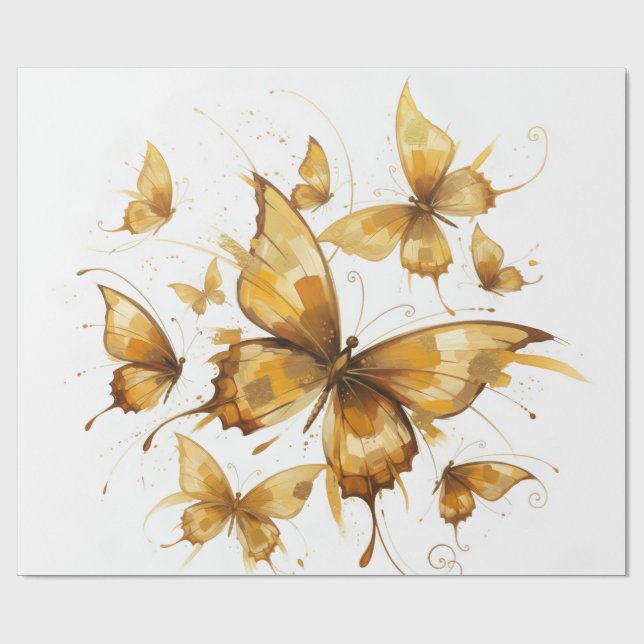 Papel De Presente Voo Dourado (Aberto)