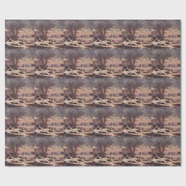 Papel De Presente Vordingborg no Inverno por J.C. Dahl Fine Art (Aberto)