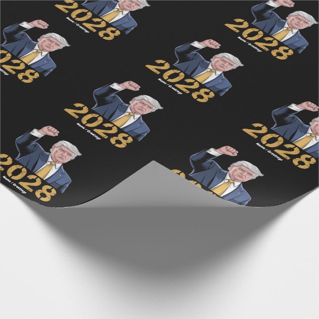 Papel De Presente Vote Donald Trump 2028 Pro Trump USA Flag (Ponta)