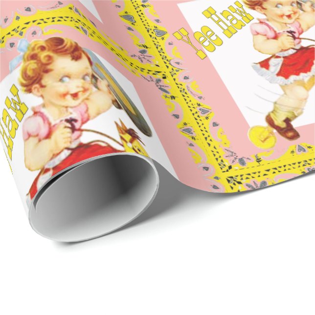 Papel De Presente Vovó Ocidental No Stick Horse Yee Haw (Ponta do rolo)