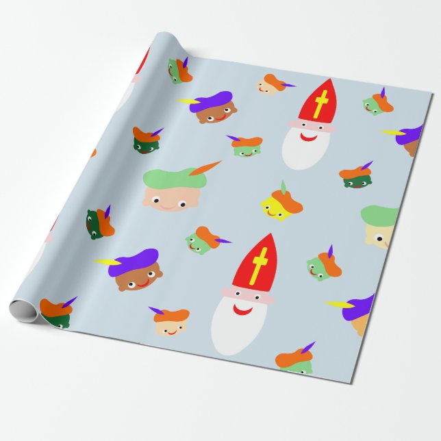 Papel De Presente Vrolijk Sinterklaas pakpapier (Desenrolado)