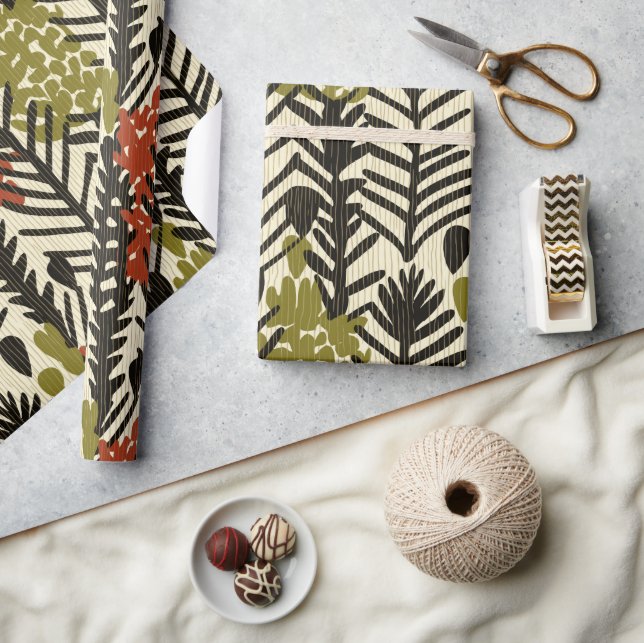 Papel De Presente Wallpaper Tropical Olive Grove (Artesanato)