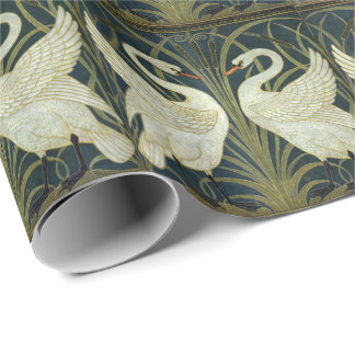 Papel De Presente Walter Crane Swan & Rush and Iris Victorian