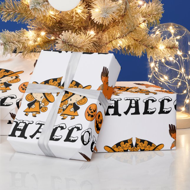 Papel De Presente Wandering Witch Spooky Jack O Lanterns Halloween (Feriados)