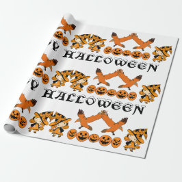 Papel De Presente Wandering Witch Spooky Jack O Lanterns Halloween